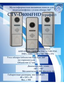 CTV-D4004FHD (графит) вызывная панель для видеодомофонов