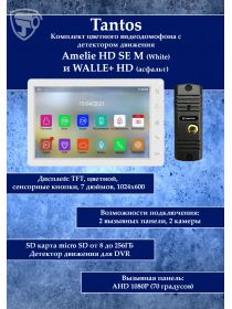 Tantos Amelie HD SE M (White) и WALLE+ HD (асфальт) (комплект многофункционального домофона HD 7")