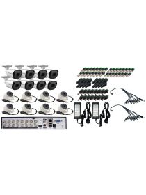 Комплект из 8-ми купольных и 8-ми цилиндрических камер AHD (2Mpx/1080P/2.8mm)