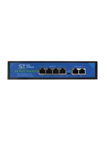 Space Technology ST-S46POE (2М/65W/А) PRO 4-х портовый POE Switch