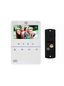 Space Technology ST-M100/4 (S) (белый) и ST-P102 (черный) (ВЕРСИЯ 2) (комплект домофона 4")