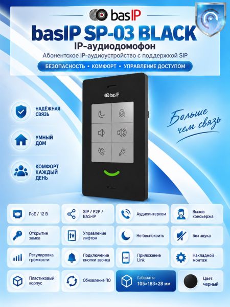 basIP SP-03 (черный) IP аудио устройство