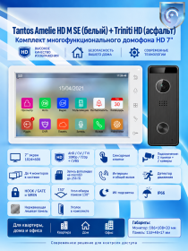 Tantos Amelie HD SE M (белая) и Triniti HD (асфальт) (комплект многофункционального домофона HD 7")