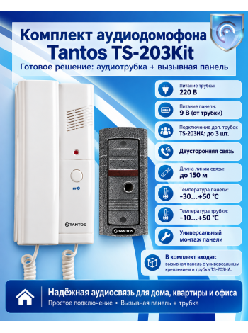 Tantos TS-203Kit комплект аудиодомофона